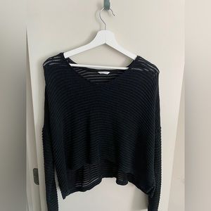 Club Monaco sheer black top